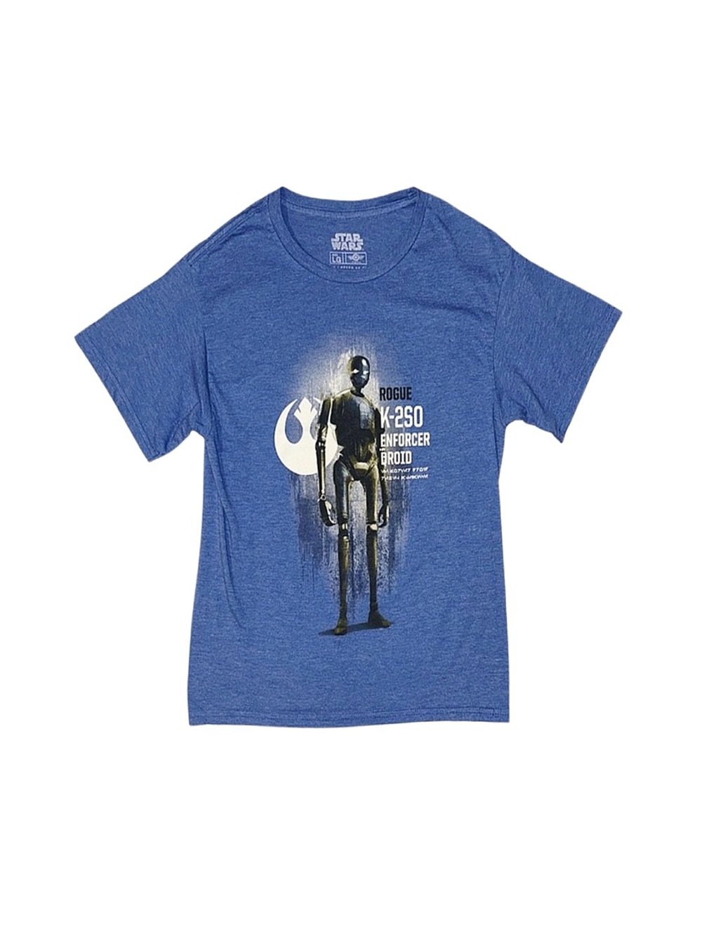 STAR WARS Boy's Blue Graphic Short Sleeve Shirt Large 10/12